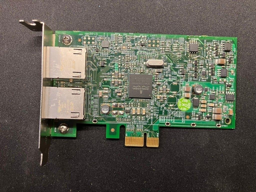 Dell Broadcom BCM5720 Dual Port Gigabit RJ45 PCIe Netwerk, Verzenden, Gebruikt, Intern, Broadcom