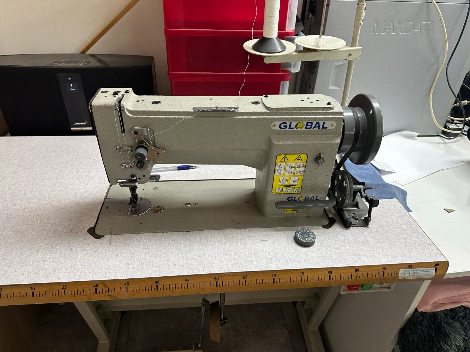 Industriële leernaaimachine Global, Hobby en Vrije tijd, Naaimachines en Toebehoren, Gebruikt, Naaimachine, Overige merken, Industrieel