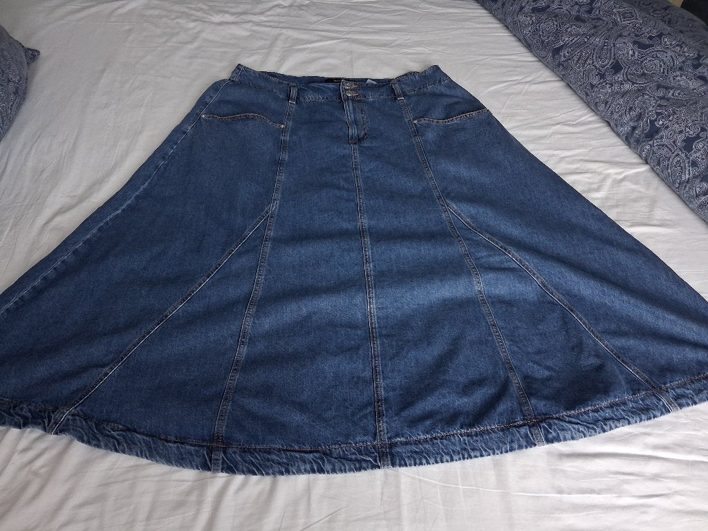 Rok, Next, Maat 50, Kleding | Dames, Ophalen, Blauw, Maat 46/48 (XL) of groter, Zo goed als nieuw