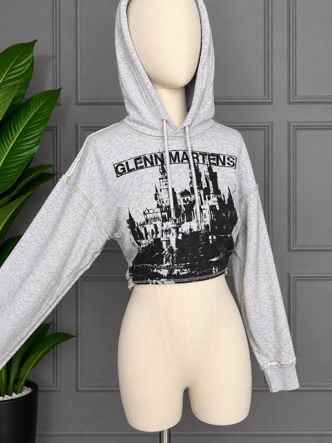 Nieuwe Glenn Martens x H&M Cropped Hoodie, Kleding | Dames, Ophalen of Verzenden, Nieuw, Maat 36 (S), Grijs