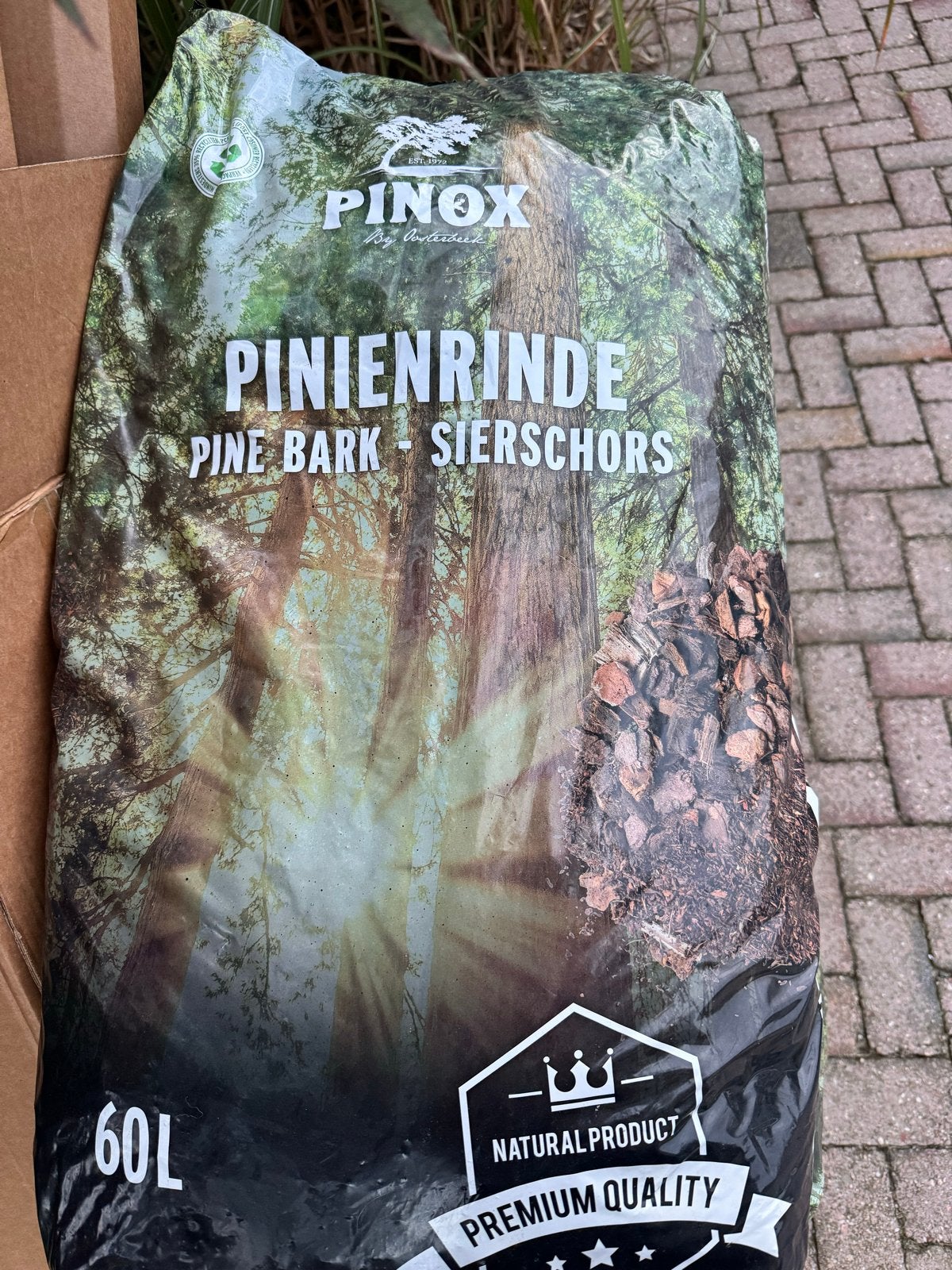 Pinox Pinienrinde - Sierschors 60L (20-40mm), Ophalen, Boomschors