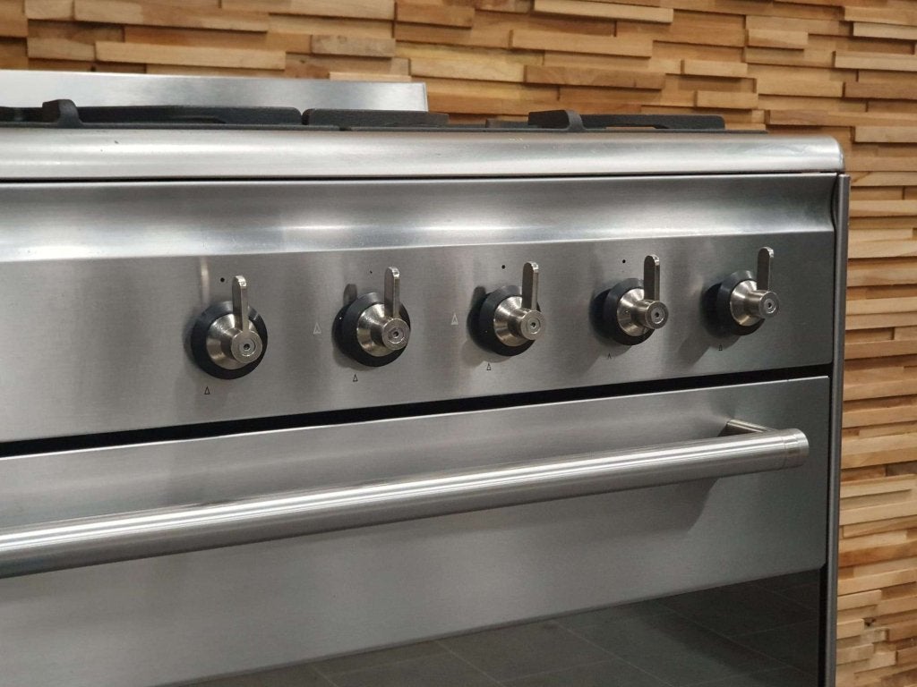 Luxe Smeg Fornuis 90cm RVS 1 elektrische oven 5 pits, Witgoed en Apparatuur, Niet ingevuld, Hete lucht, 60 cm of meer, Niet ingevuld