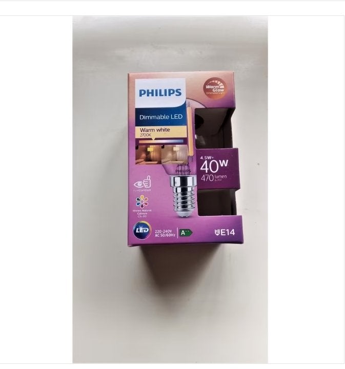 Philips WarmGlow LED-lamp E14 Dimbare LED-lamp-40 W-nieuw, Led-lamp, Dimbaar, E14 (klein), Nieuw