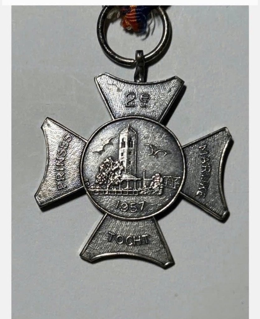 Oude Medaille - Prinses Marijke Tocht 1957, Ophalen of Verzenden, Overige materialen