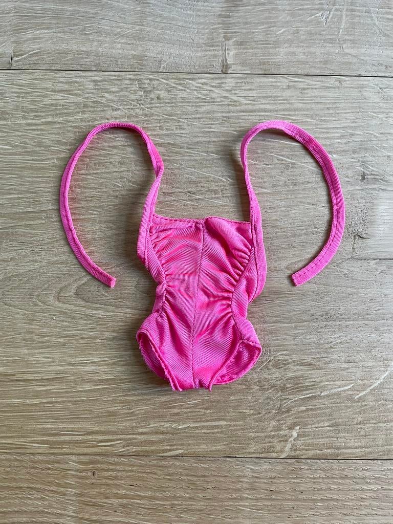 Vintage Barbie Twirly Curls roze halter bodysuit Mattel 1982, Ophalen of Verzenden, Gebruikt, Kleertjes
