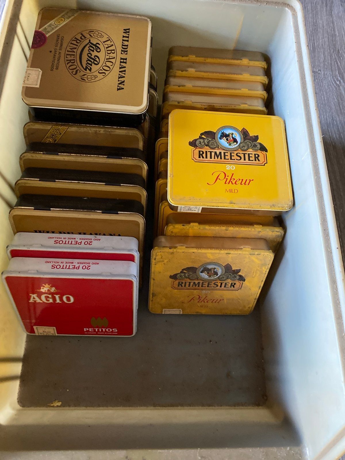 Vintage sigarenblikjes - Ritmeester, Agio, La Paz, Ophalen of Verzenden, Gebruikt, Overige, Overige merken