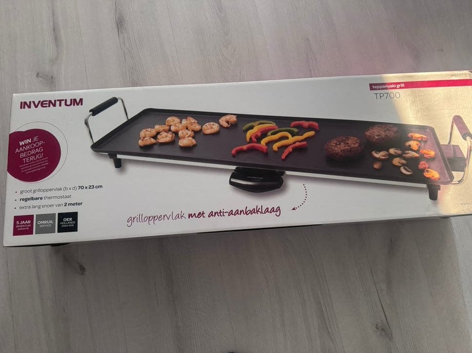 Teppanyaki grill - 1800 watt - Zwart 70cm nieuw in doos, Verzenden, Zo goed als nieuw