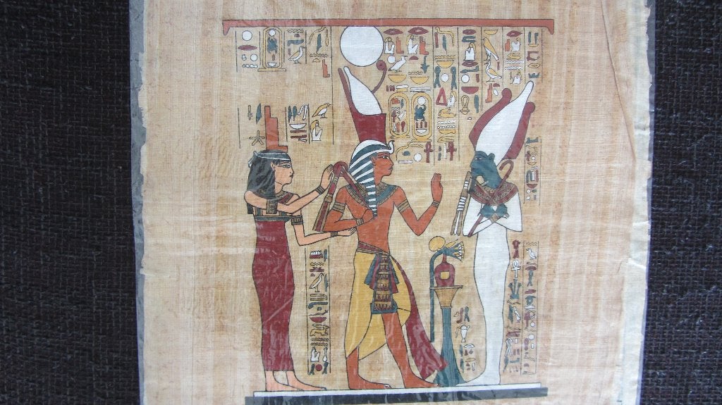 Egyptische afbeeldingen op papyrus, Antiek en Kunst, Kunst | Niet-Westerse kunst, Ophalen of Verzenden