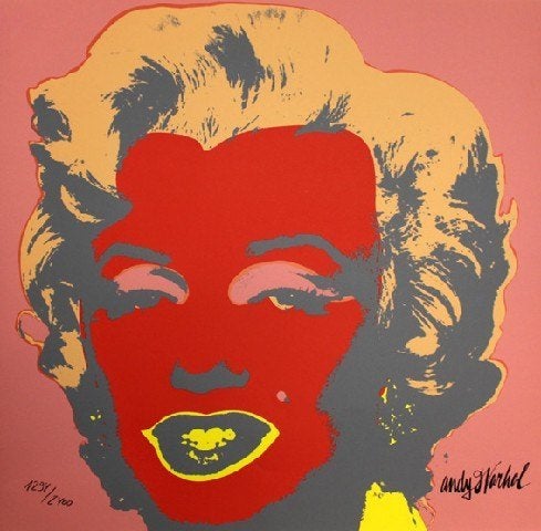 Andy Warhol Lithografie " Marilyn Monroe Red Face " Gen Ges, Antiek en Kunst, Kunst | Litho's en Zeefdrukken, Personages en Fantasiefiguren