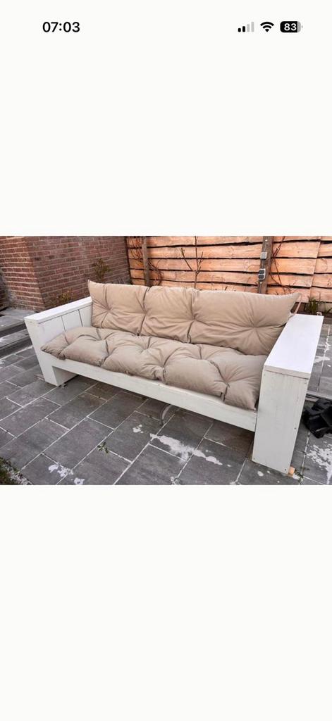 Lounge bank 1 jaar oud., Ophalen, Zo goed als nieuw, Hout, Bank