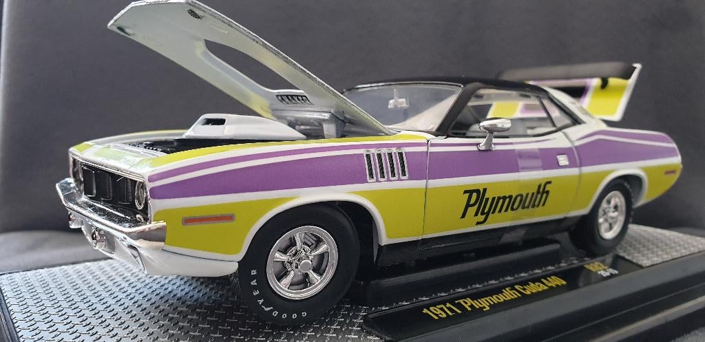 Plymouth Cuda 440 M2 1:24, Overige merken, Christian@diecastcompany.nl, Auto, Diecast Company