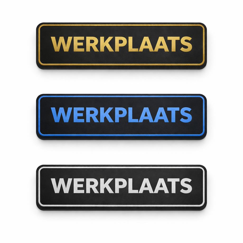 Naam Bordje Deur – Werkplaats / Kantoor / Office – Deurbord, Verzenden, Nieuw