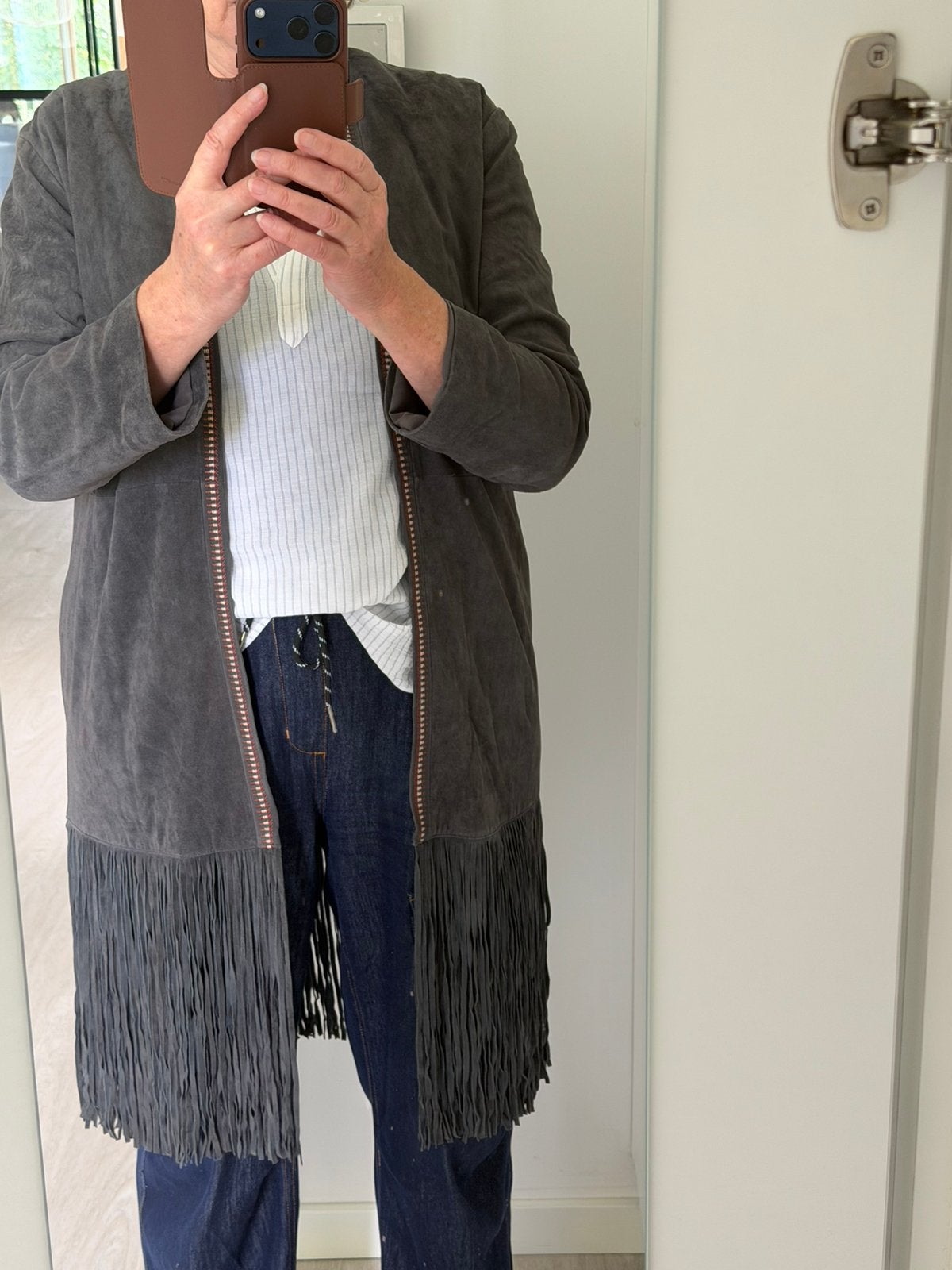 Bijna nieuw blauw Steffen Schraut leren vest maat 42, Ophalen of Verzenden, Zo goed als nieuw, Maat 42/44 (L), Blauw