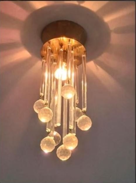 9 x vintage plafondlamp Christoph Palme mid-century stukpr., Ophalen, Zo goed als nieuw, Glas
