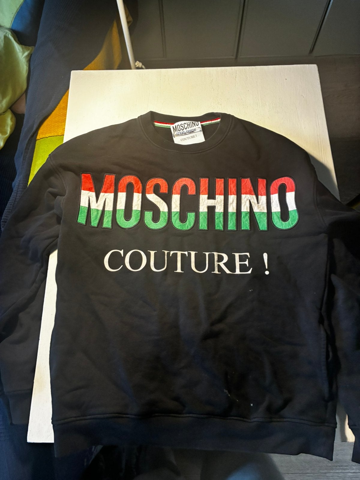 Moschino trui, Kleding | Heren, Truien en Vesten, Ophalen of Verzenden, Gedragen, Maat 48/50 (M), Zwart