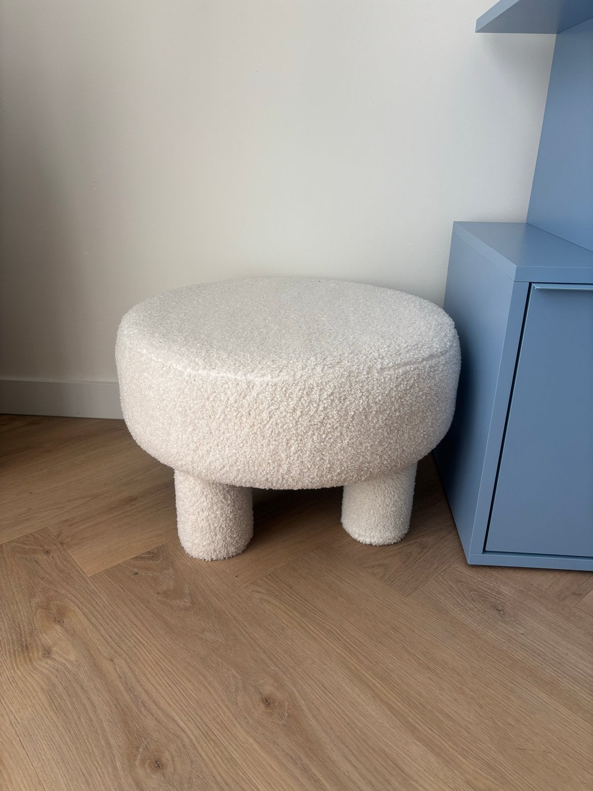 Teddy poef van Xenos, Huis en Inrichting, Ophalen, Rond, Zo goed als nieuw, Stof