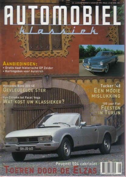 Automobiel 8 1999 : Peugeot 504 Cabrio - Mercedes Benz 300SE, Ophalen of Verzenden, Gelezen, Algemeen