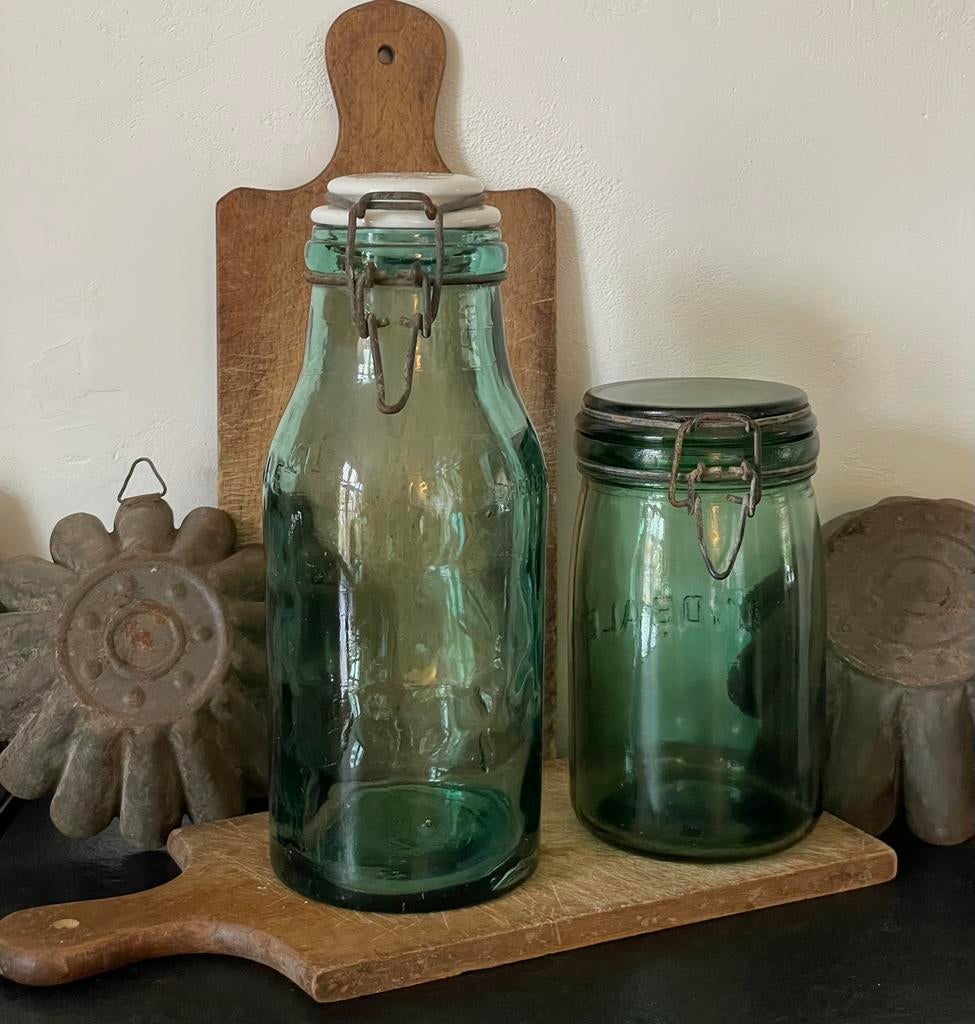 Brocante oude Franse weckpot L ‘ IDEALE 1 Liter, Ophalen of Verzenden