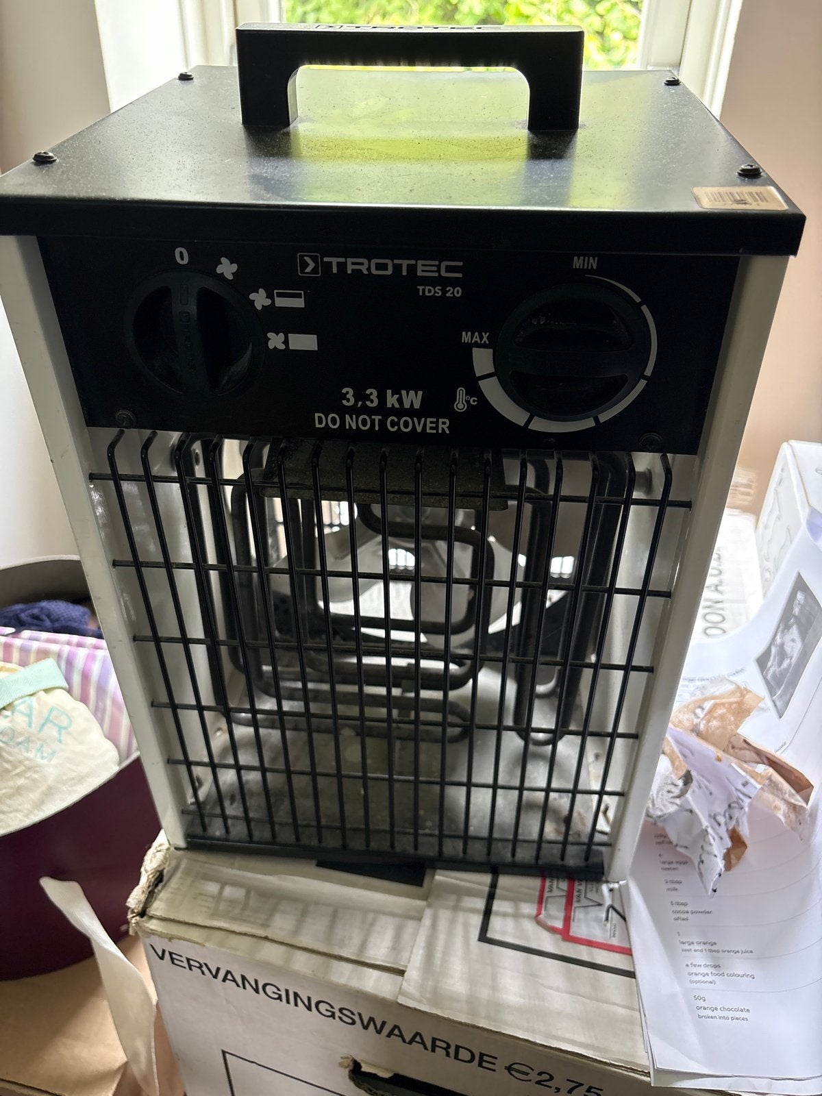 Trotec TDS 20 Elektrische Kachel - 3,3 kW, Ophalen of Verzenden, Gebruikt, 800 watt of meer, Kachel