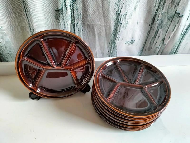 Vintage fondueborden / gourmetborden, Overige typen, Ophalen of Verzenden, Zo goed als nieuw, Overige stijlen