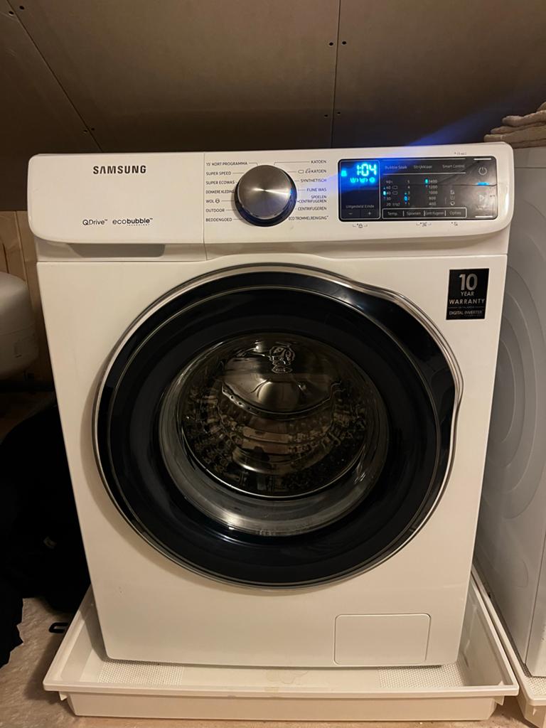 Samsung Qdrive Ecobubble wasmachine - trommel zit los, Ophalen, 1200 tot 1600 toeren, 8 tot 10 kg, Kort programma