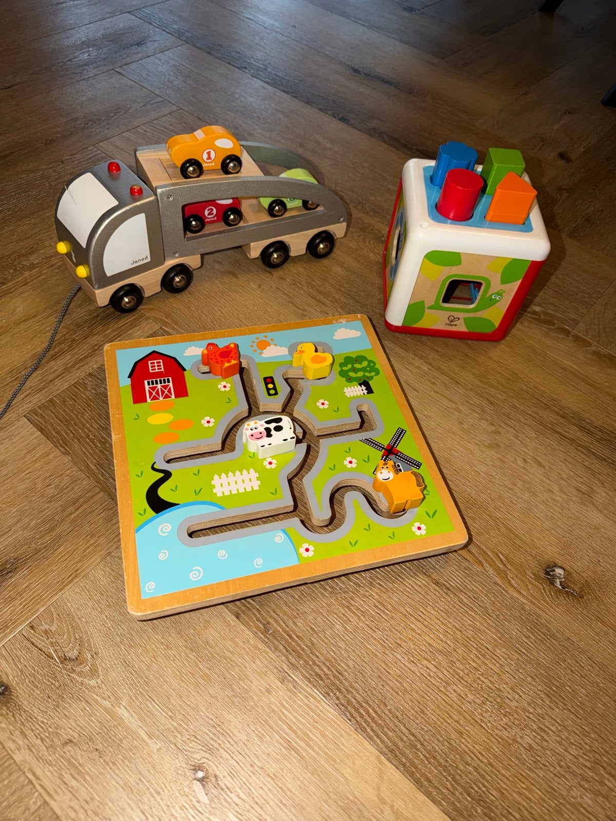 Hape en Janod houten speelgoed set, Ophalen of Verzenden, Gebruikt, Overige typen