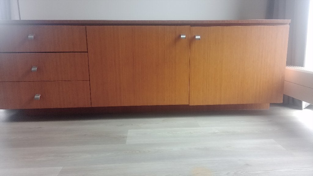 Uniek bamboe hardhouten dressoir - Strak en modern, Ophalen, Gebruikt, Met lade(s), Modern, Strak