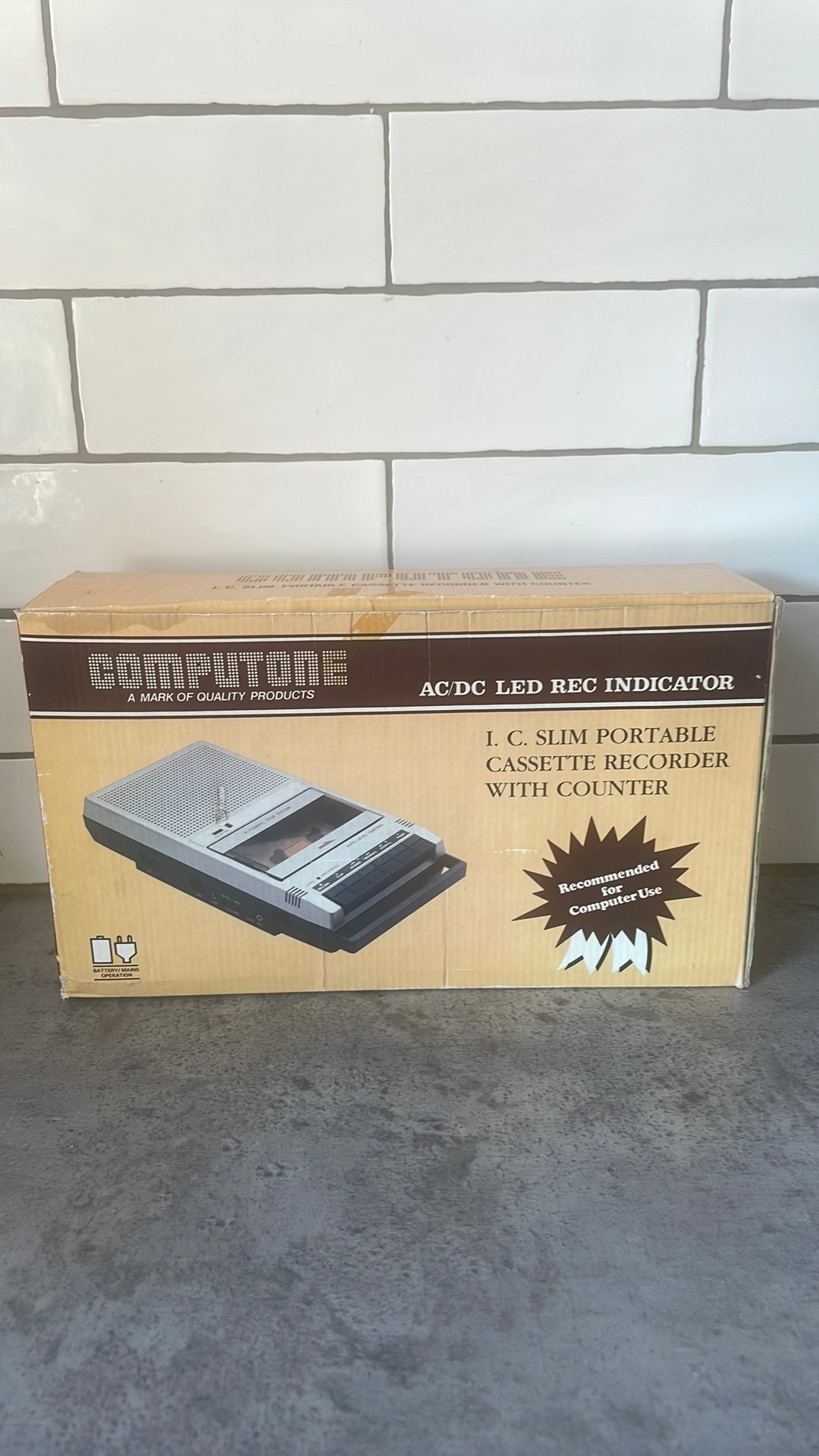 Computone cassette recorder, portable with counter, Ophalen of Verzenden, Overige merken