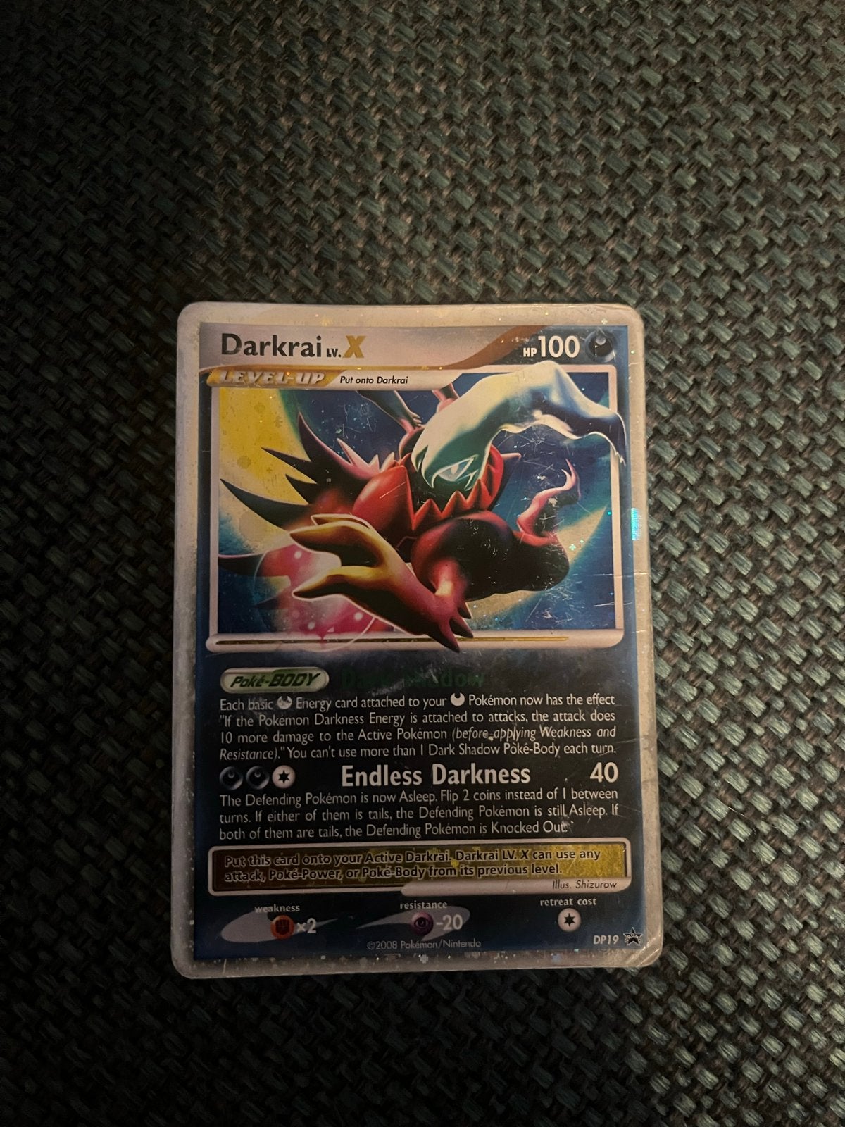 Darkrai LV.X Pokémon kaart, Ophalen of Verzenden, Gebruikt, Losse kaart, Foil