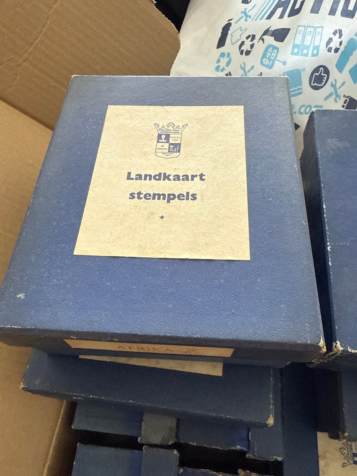 Vintage Landkaart Stempels Lagere School - Wereldkaart, Ophalen of Verzenden, Gebruikt
