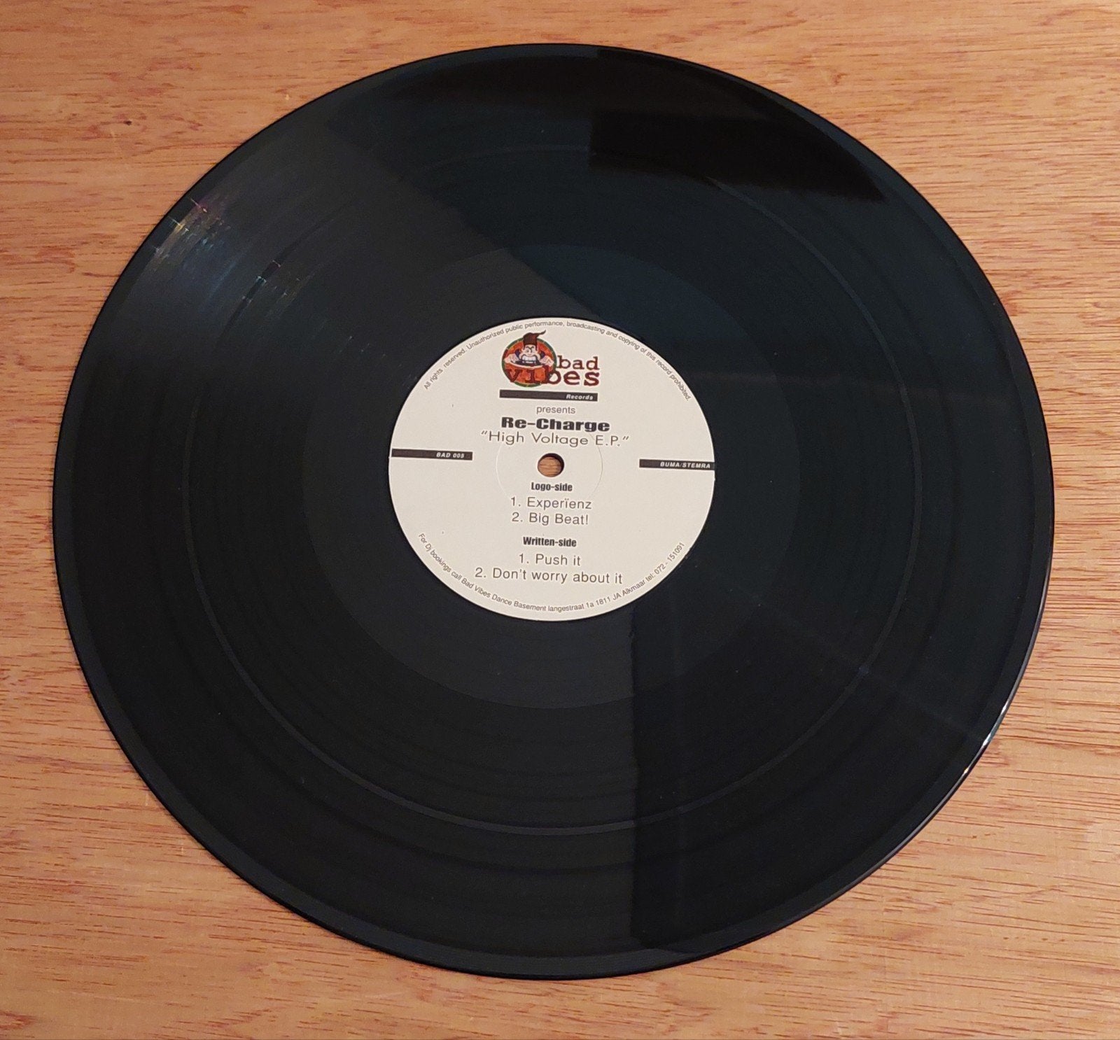 Re-Charge - High Voltage E.P. (Bad Vibes Records), Hardcore, Ophalen of Verzenden, Zo goed als nieuw, EP