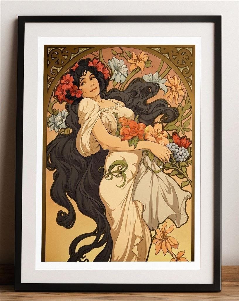 Grote Uniek Alphonse Mucha Art Nouveau dag Poster, Verzenden
