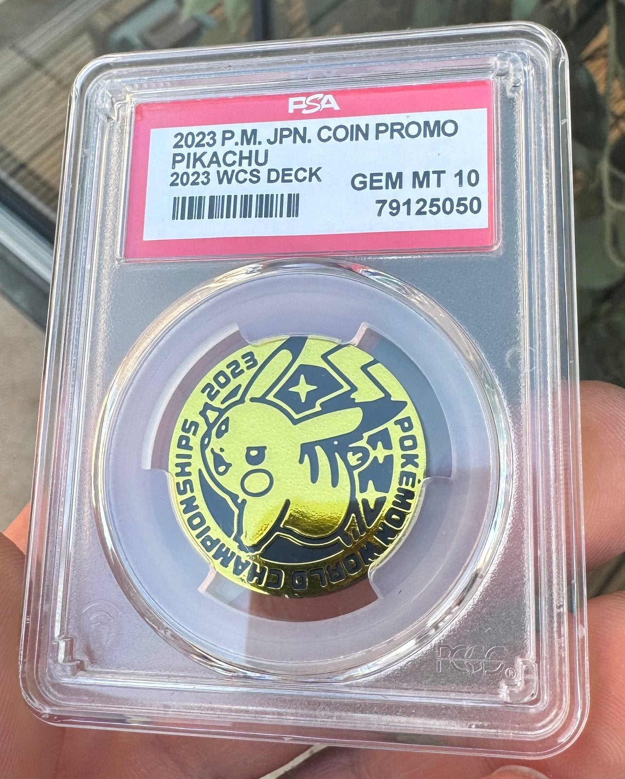 Pikachu Gold Coin Promo - World Championships 2023 - PSA 10, Ophalen