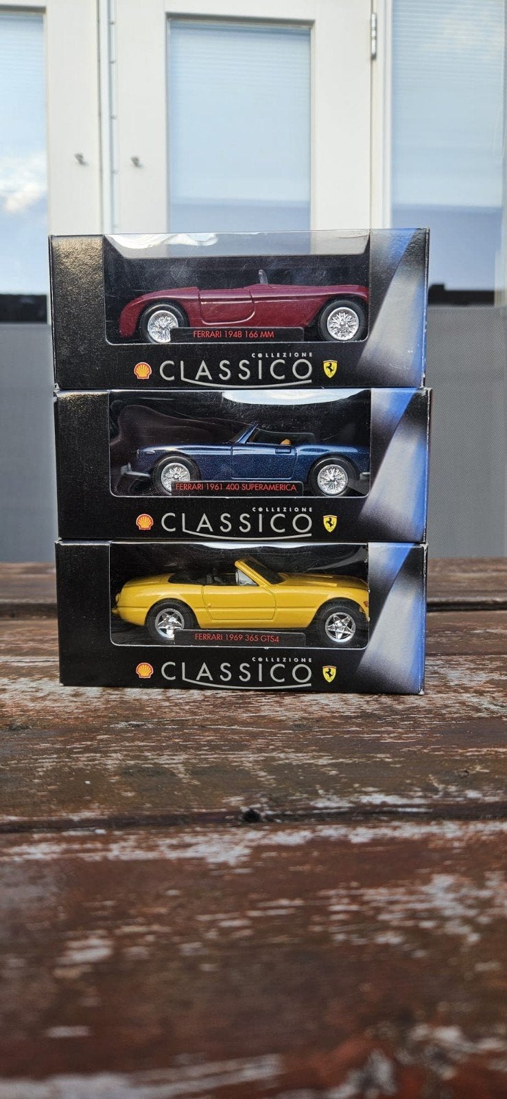 Ferrari Classico Collectie: 3 Modelauto's (1948, 1961, 1969), Hobby en Vrije tijd, Modelauto's | 1:43, Ophalen of Verzenden