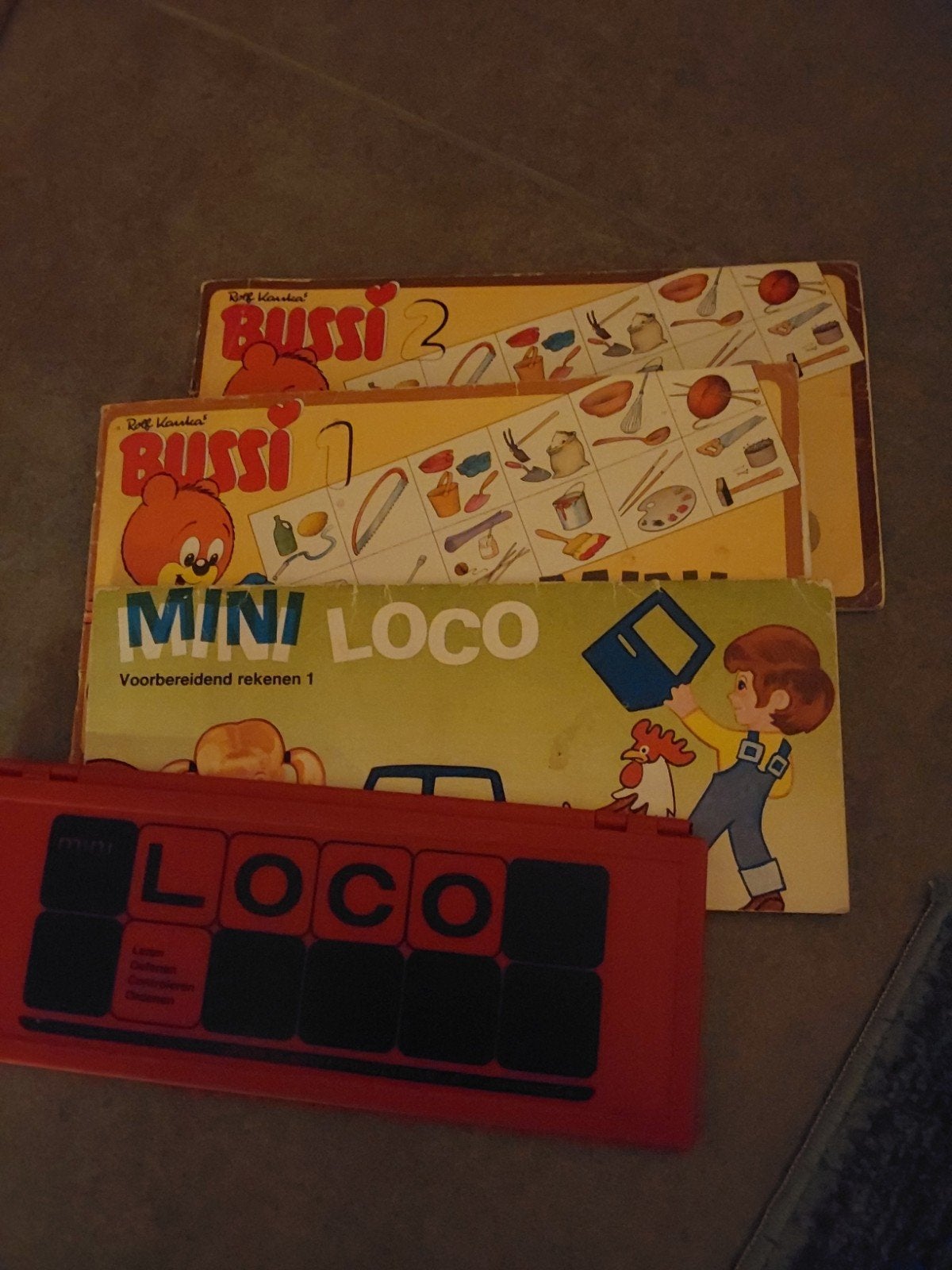 originele mini loco met bussi 1 en 2 boekjes en rek 1, Ophalen of Verzenden, Gebruikt, Rekenen