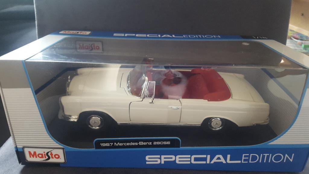 Mercedes Benz 280 SE Convertible Maisto 1:18, Hobby en Vrije tijd, Modelauto's | 1:18, Auto, Diecast Company, Nieuw, Ophalen of Verzenden