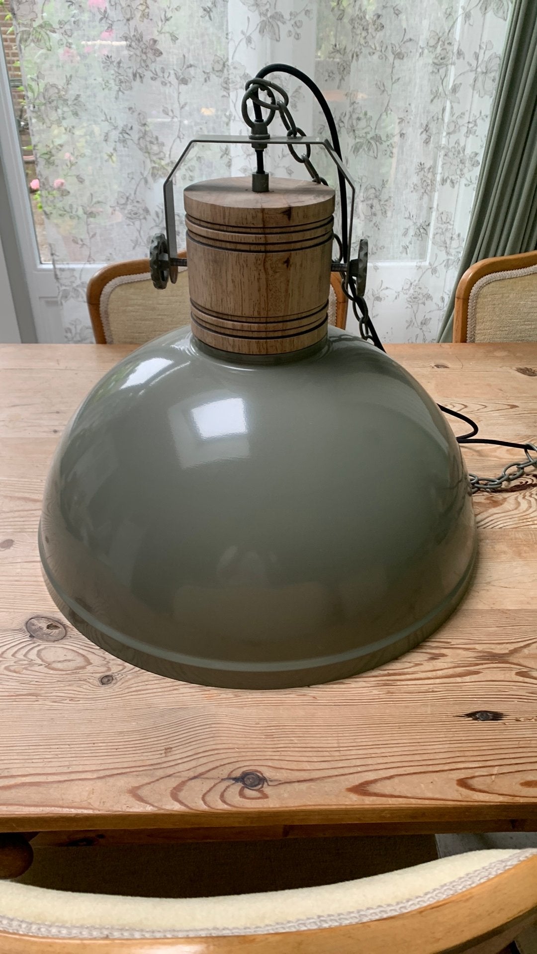 Steinhauer Mexlite Gearwood hanglamp, saliegroen, 50cm., Ophalen, Zo goed als nieuw