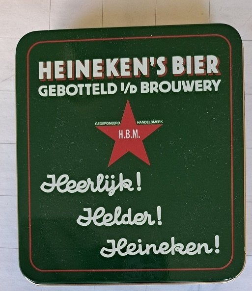 Heineken Blikkendoosje leeg, Ophalen of Verzenden, Gebruikt, Reclamebord, Plaat of Schild, Heineken