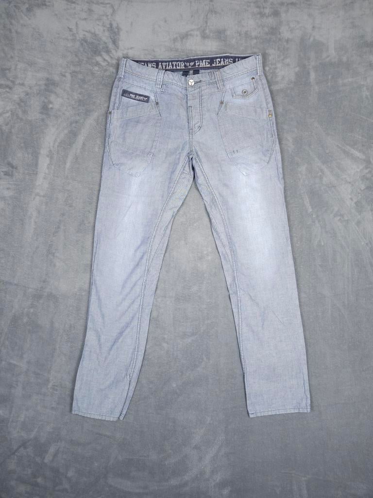 Pme Legend Broek Aviator W34 L34 Lichtblauw Jeans Pall Mall., ., Zo goed als nieuw, ., W33 - W34 (confectie 48/50)