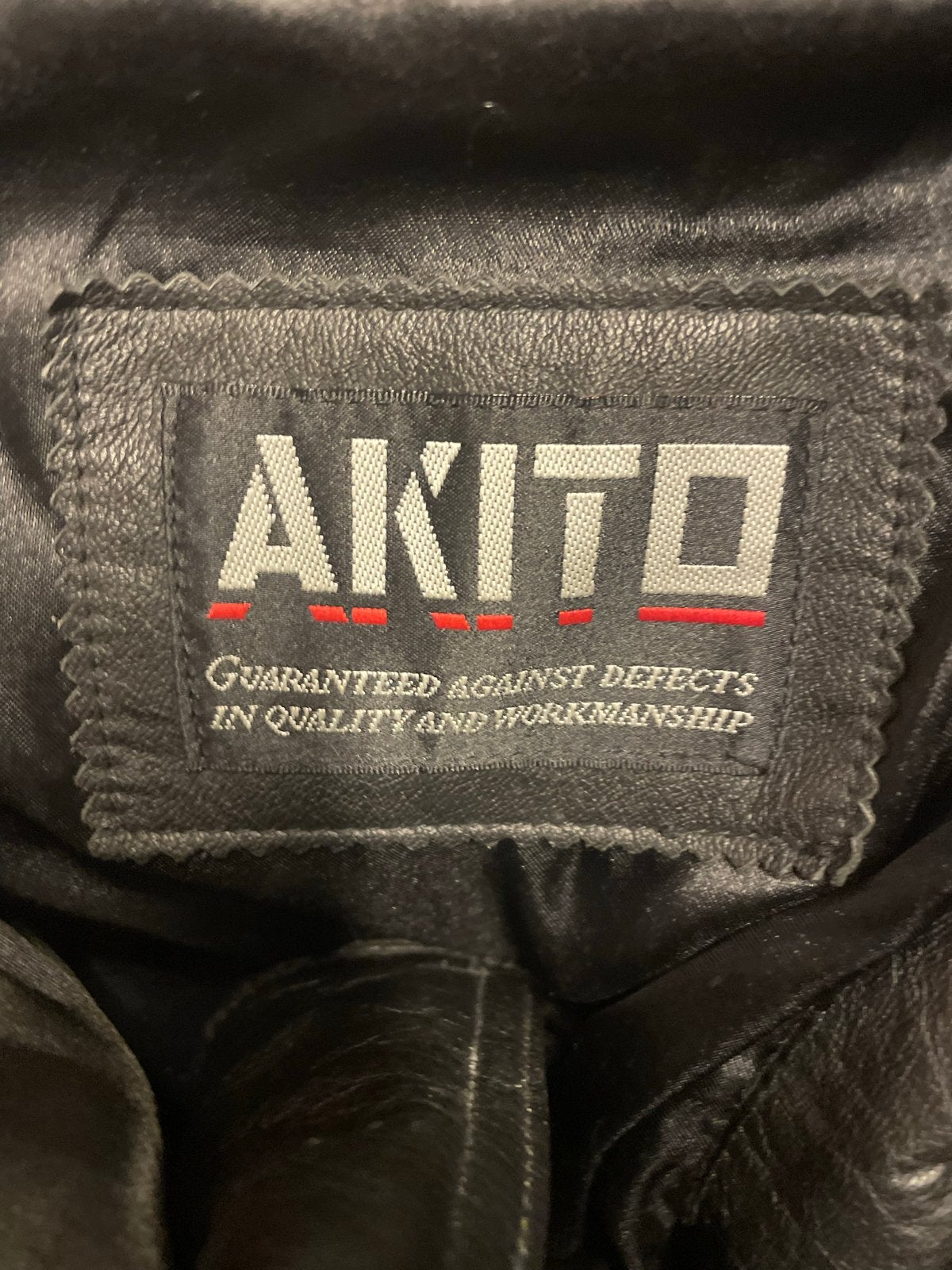 Akito Leren Motorjas - Zwart met geblokt patroon, Maat 38, Ophalen of Verzenden