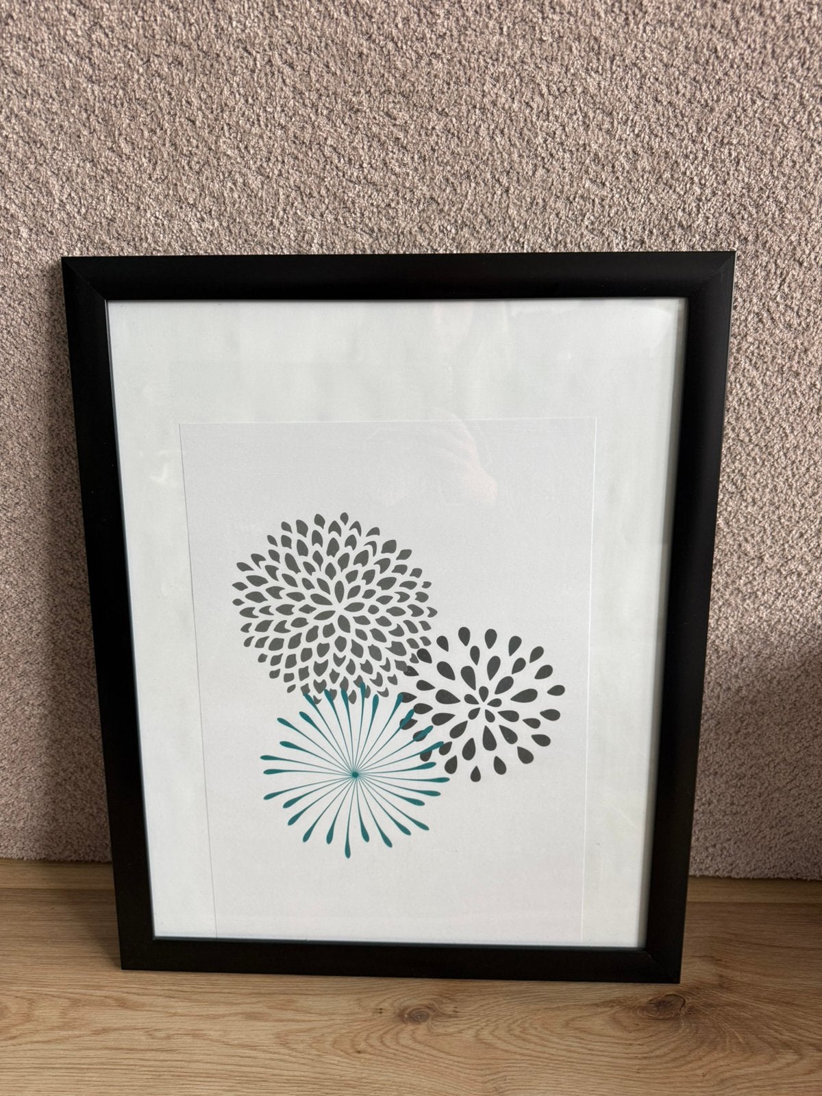 Te koop: Zwarte fotolijst circa 45x55,5 cm., Ophalen, Zo goed als nieuw, Fotolijst, 55 cm