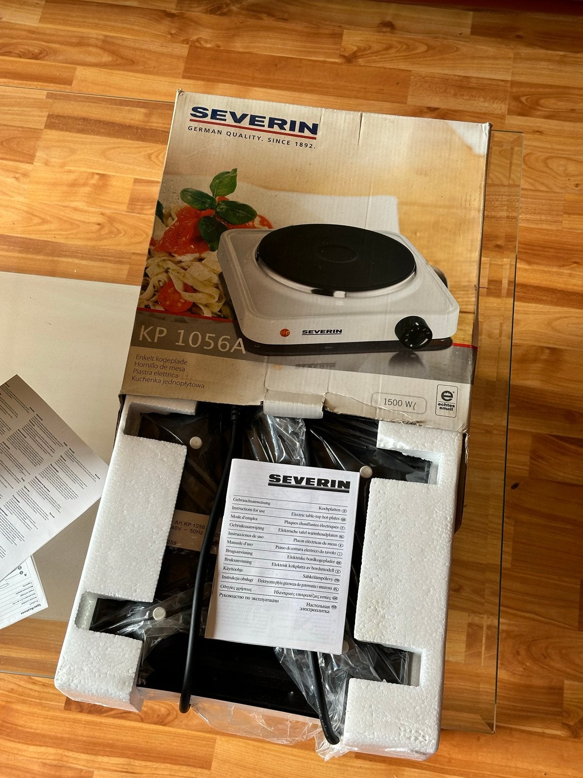 Severin KP 1056A Enkele Kookplaat 1500W - Nieuw in doos, Ophalen, Nieuw, 3 kookzones of minder, Vrijstaand