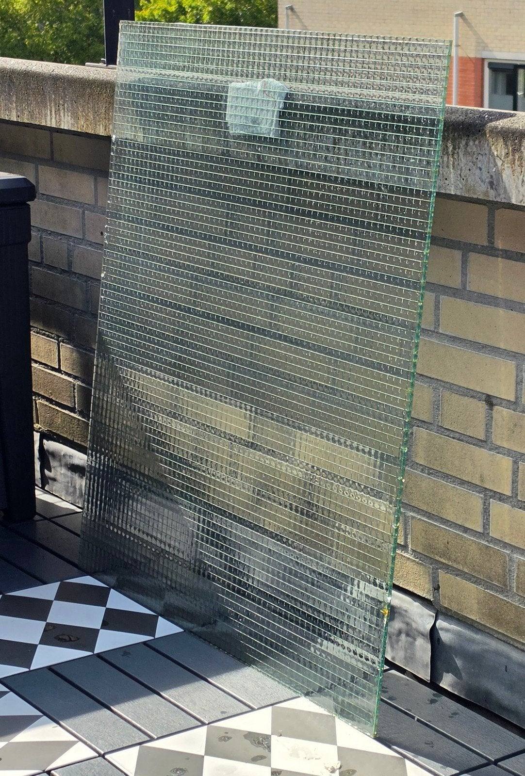 GRATIS Veiligheidsglas met draadnet - Gebruikt 80,5x87,5x0,5, Ophalen, Gebruikt, 80 tot 120 cm, 80 tot 120 cm