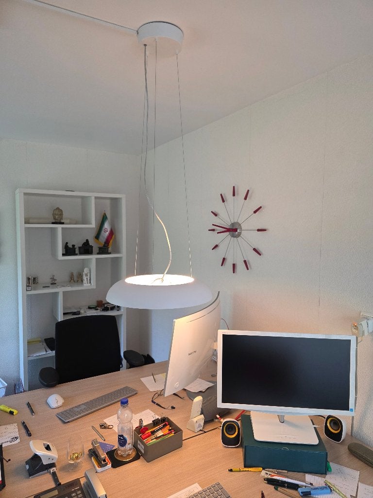 DESIGN HANGLAMP VOOR BOVEN BUREAU OF TAFEL, Ophalen of Verzenden, Zo goed als nieuw, Metaal, Minder dan 50 cm