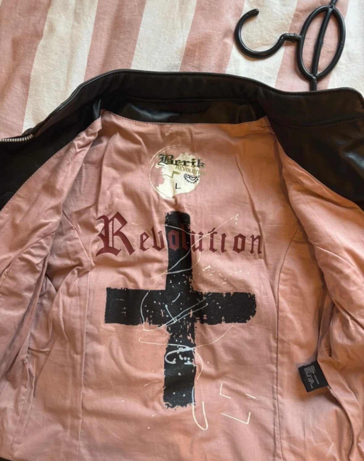 Leren Jas revolution maat L, Ophalen of Verzenden, Gedragen, Maat 42/44 (L), Zwart
