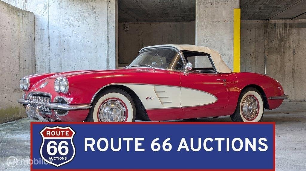 Chevrolet Corvette C1 | 1960 | Route 66 Auctions, Auto's, Overige carrosserieën, Chevrolet, Zwart, Bedrijf