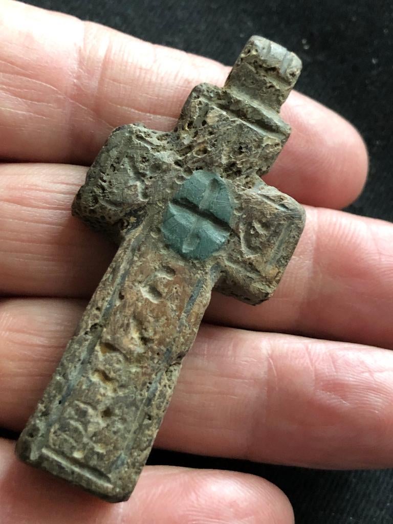 Byzantijns orthodox erg oud KRUIS hanger van BOT bodemvondst, Antiek en Kunst, Antiek | Religie, Ophalen of Verzenden