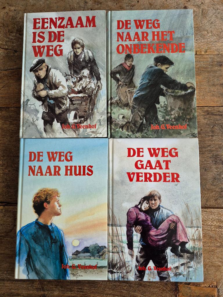 Joh. G. Veenhof - Deel 1 t/m 4 Eenzaam is de weg, Boeken, Ophalen, Zo goed als nieuw, Joh. G. Veenhof, Utrecht