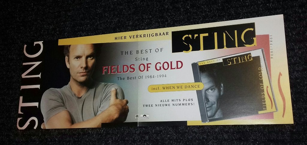 The Police Sting PROMO POSTER Fields of Gold 1994, Sting, Ophalen of Verzenden, NvT, Poster, Artwork of Schilderij