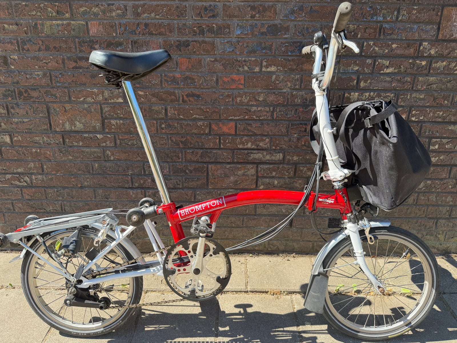 Rode Brompton vouwfiets 6 versnellingen met voortas, Ophalen, Gebruikt, Brompton, 16 tot 18 inch